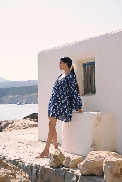 Zahra Mini Dress – Indigo