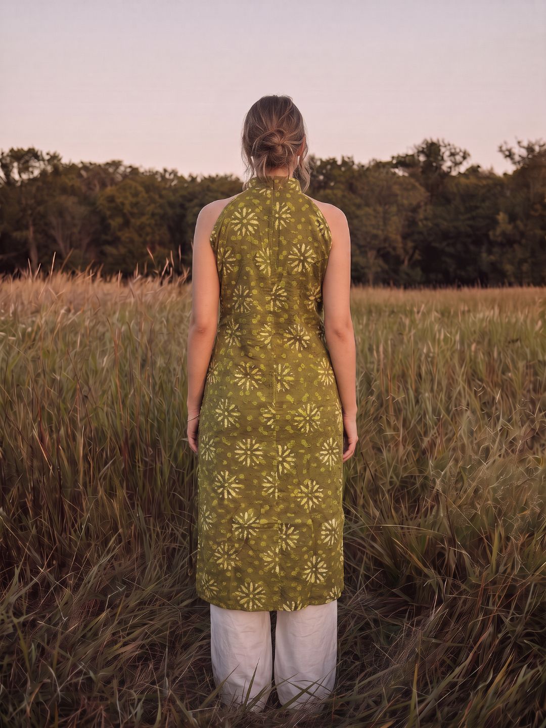 Aira Long Slit dress Daffodil