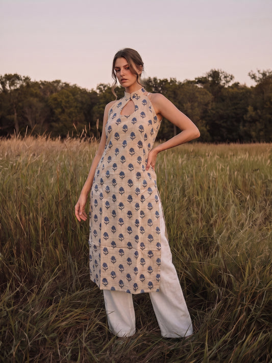 Maya Daffodil Long Slit Dress
