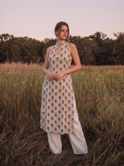 Maya Daffodil Long Slit Dress