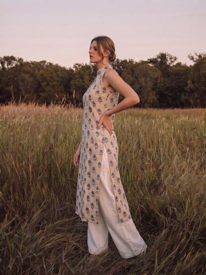 Maya Daffodil Long Slit Dress