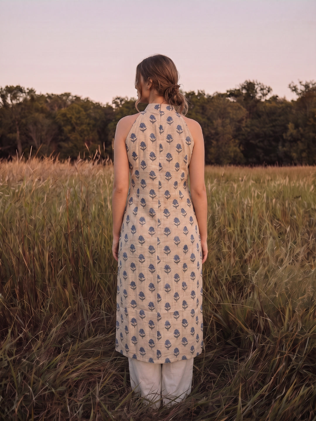 Maya Daffodil Long Slit Dress